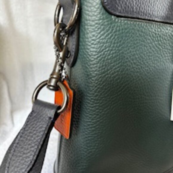 Coach leather Briefcase "Forest Midnight" with shoulder strap NWT - Picture 4 of 11